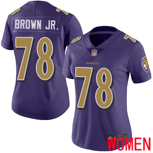 Baltimore Ravens Limited Purple Women Orlando Brown Jr. Jersey NFL Football #78 Rush Vapor Untouchable